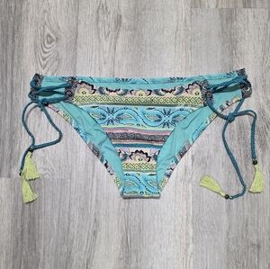 Shade & Shore Bikini Bottoms Size Large Side Tie pink, Aqua,  Teal